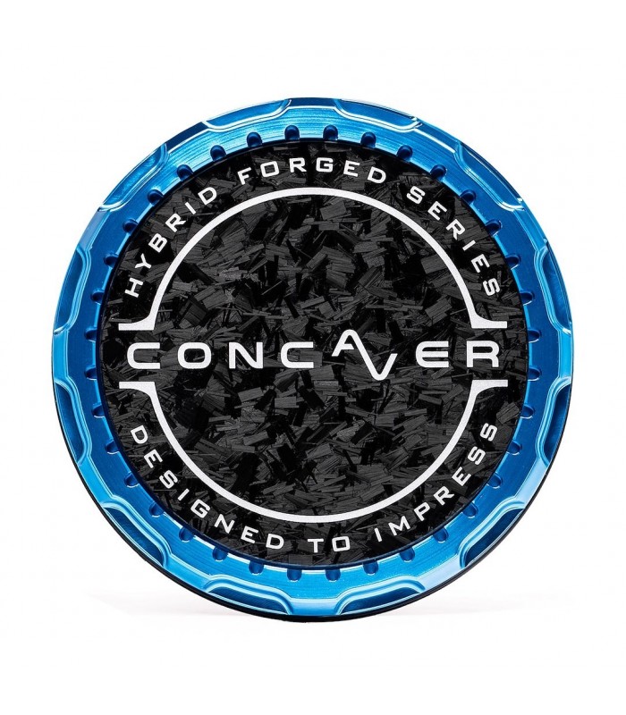 Concaver Premium Center Cap - Forged Carbon - Blue Anodized