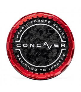Concaver Premium Center Cap - Forged Carbon - Red Anodized