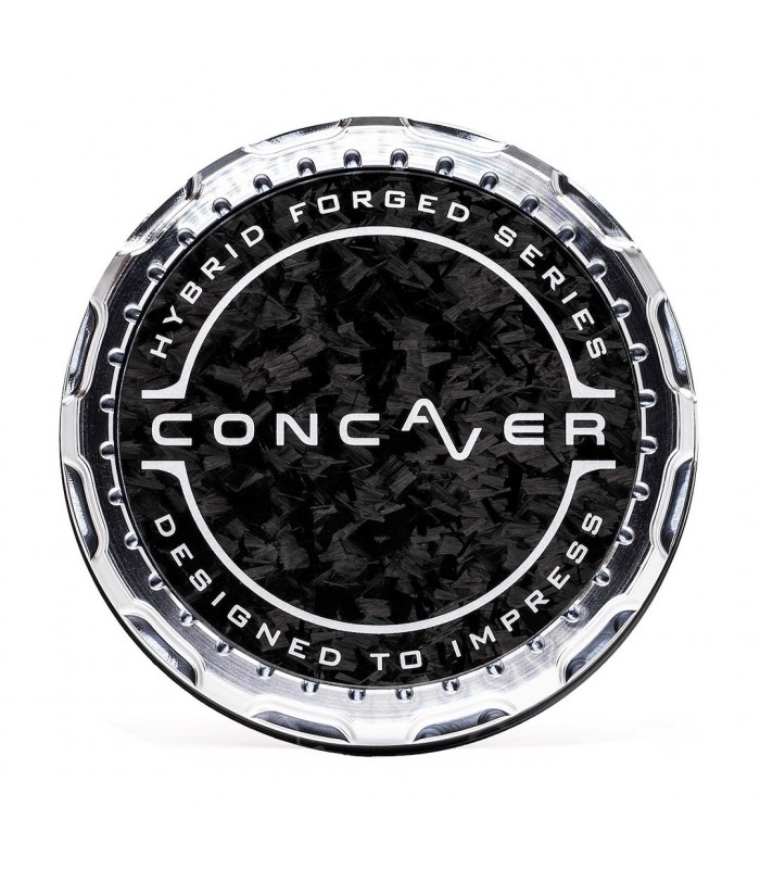 Concaver Premium Center Cap - Forged Carbon - Silver Machined