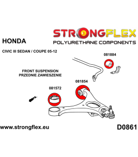 086254A: Front suspension bush kit SPORT