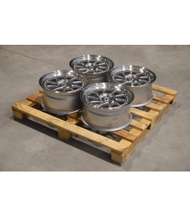Set of JR26 17x8 ET30 5x112 Silver Machined Face