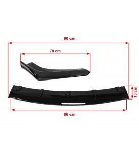 Universal Car Front Bumper Lip Spoiler (3 pcs) Black
