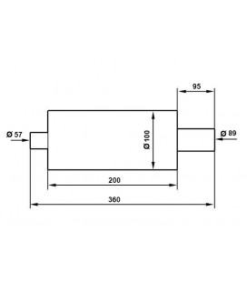 Rear Silencer TurboWorks 89mm Inlet 2.25" (57mm)