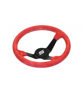 Steering wheel SLIDE 350mm offset:80mm Suede Silver Strip