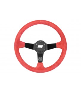 Steering wheel SLIDE 350mm offset:90mm Suede Red