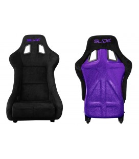 Racing seat Slide KS2 premium black velour purple glitter