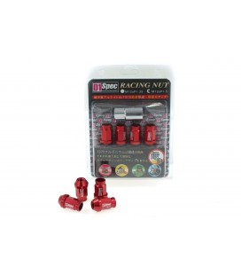 Racing Lug Nuts D1SPEC Replica 40mm M12x1.5 Red