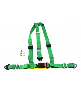 Racing seat belts 3p 2" Green - E4