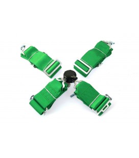 Racing seat belts 4p 3" Green - Quick