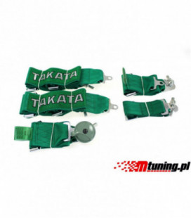 Racing seat belts 5p 3" Green - Takata Replica