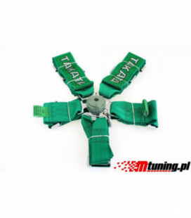 Racing seat belts 6p 3" Green - Takata Replica