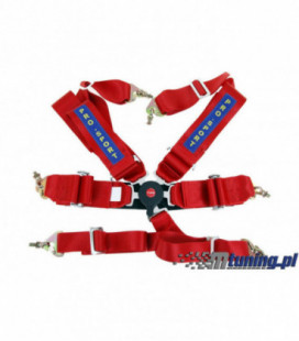 Racing seat belts 6p 3" Red - Pro Sport