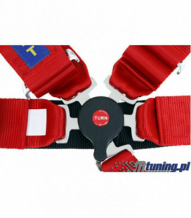 Racing seat belts 6p 3" Red - Pro Sport