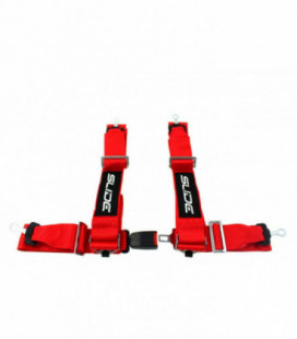Racing seat belts SLIDE 4p 3" Red