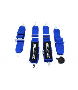 Racing seat belts SLIDE Qucik 4p 3" Blue