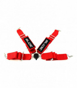 Racing seat belts SLIDE Quick 4p 3" Red