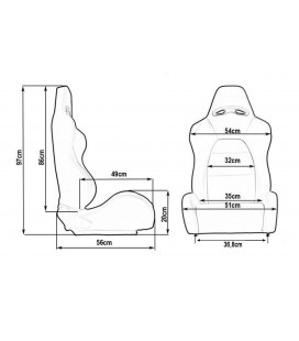 Racing seat DRAGO BRIDE BLACK material