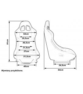 Racing seat MONZA RACE PLUS PVC - BLACK