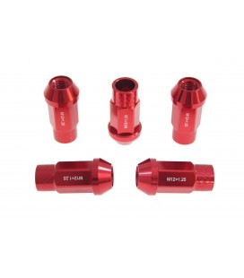 Racing wheel lug nuts JBR 50mm M12 x1.25 RED