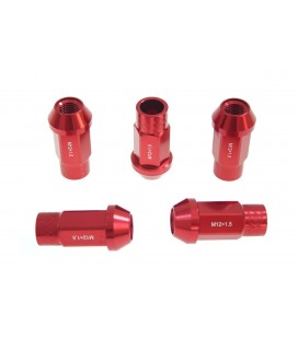 Racing wheel lug nuts JBR 50mm M12 x1.5 RED