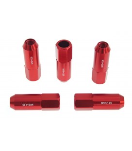 Racing wheel lug nuts JBR 60mm M12 x1.25 RED