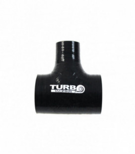 Silikoninis sujungimas T-Piece TurboWorks juodas 51-15mm