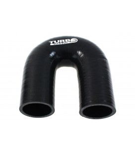 Silicone elbow 180st TurboWorks Black 25mm