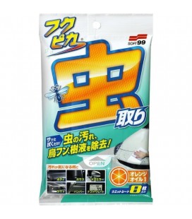 Soft99 Fukupika Bugs & Droppings Removal Wipes 8 pcs